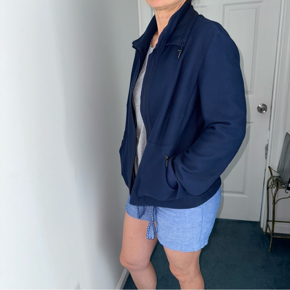 Akris Punto Jacket Navy 12 Cotton